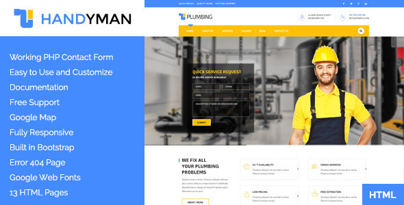 Handyman - Construction HTML Template
