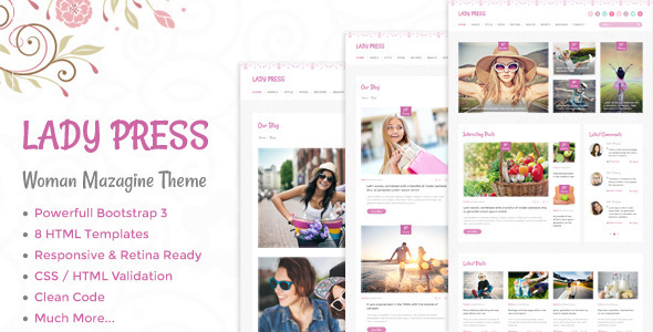 LadyPress - Woman Magazine Blog HTML Template