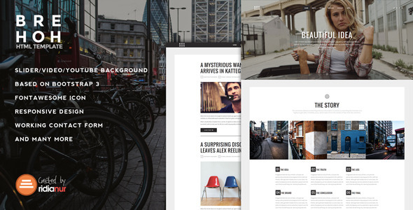 Brehoh - Responsive One Page Portfolio HTML Template