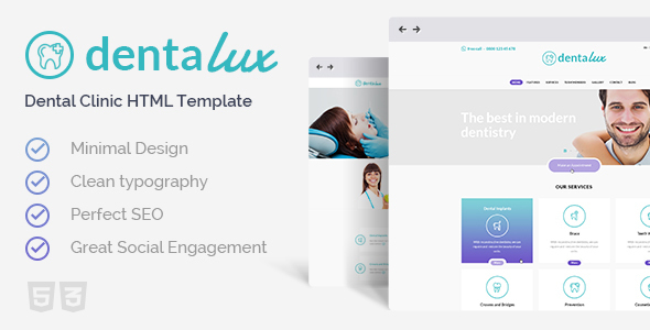 Dentalux | Dentist & Healthcare Site Template