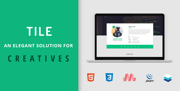 Tile - Resume/CV/vCard/Portfolio HTML Template