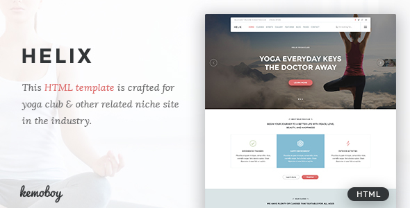 Helix - Yoga Club HTML Template
