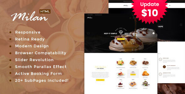 Milan : Restaurant Site Template