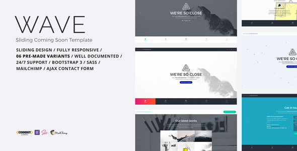 WAVE - Sliding Coming Soon Template