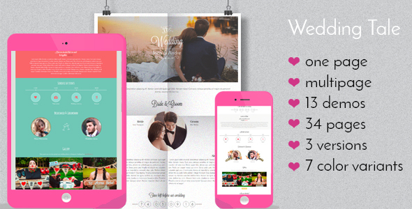 Wedding Tale - Responsive HTML Template