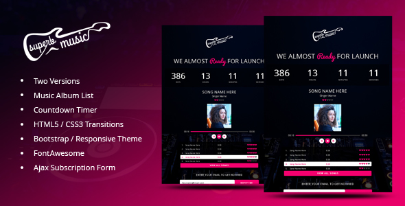 Superb Music - Coming Soon Responsive Template