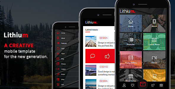 Lithium - Responsive Mobile Template