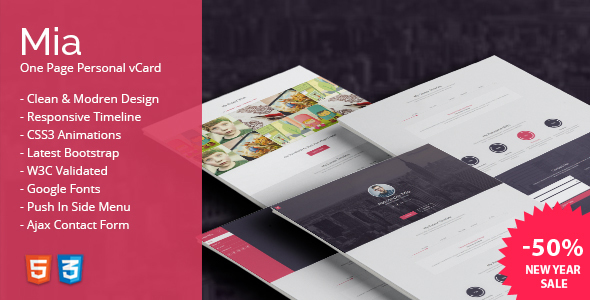Mia - One Page Personal vCard