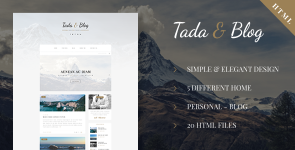 Tada & Blog - Personal HTML Theme