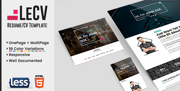LeCV - Creative responsive resume / CV template
