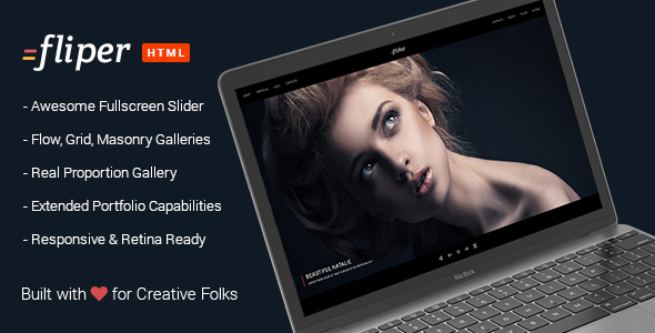 Photo Fullscreen Website Template - Fliper