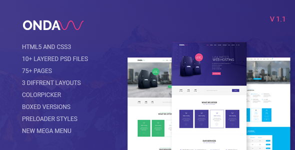 Onda - Web Hosting, Responsive HTML Template