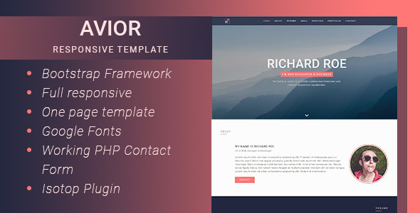 Avior - Responsive Portfolio Template