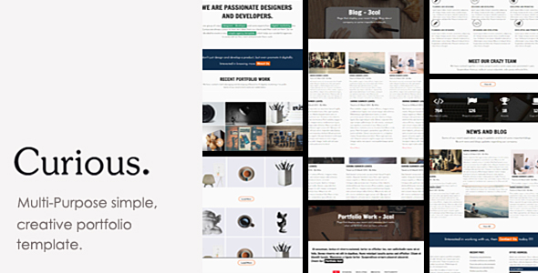 Curious - Agency, Freelancer and Personal Portfolio Template.