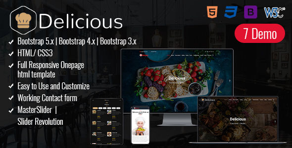 Responsive One page Restaurant Template
