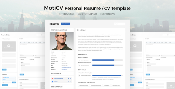 MotiCV - Resume / CV HTML Template