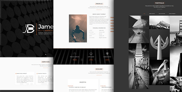 Faber-One Page Resume/Portfolio HTML Template