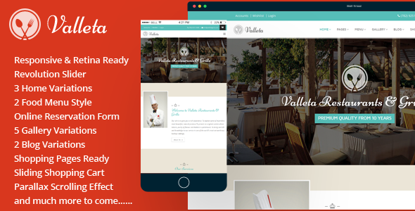 Valleta-Bootstrap Food & Restaurants HTML Template