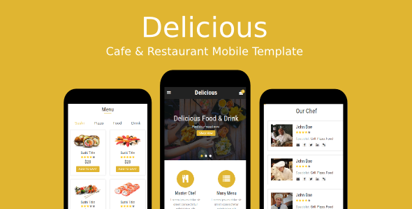 Delicious - Cafe & Restaurant Mobile Template