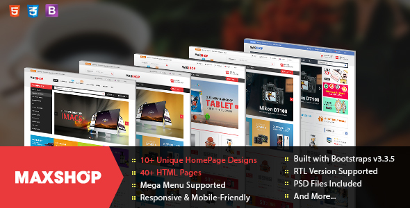 Maxshop - Responsive & Multi-Purpose eCommerce HTML Template