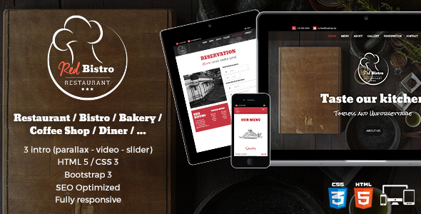 Red Bistro - Restaurant Responsive HTML5 Template