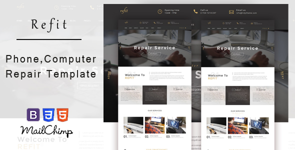 Refit - Phone, Computer Repair Shop  HTML Template