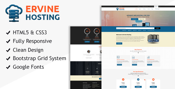Ervine Hosting - Responsive HTML Template