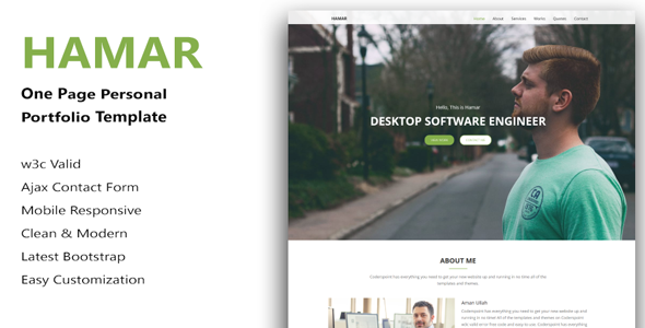 Hamar - Personal Portfolio html5 Template