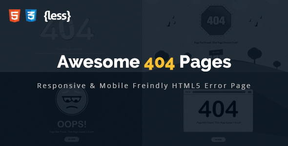 Awesome 404 Error HTML Template