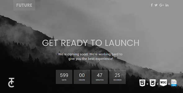 Future - Clean Coming Soon HTML5 Template