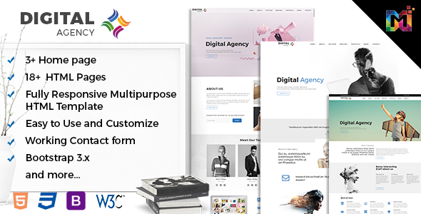 Responsive HTML Multipurpose Template - Digital Creative Agency