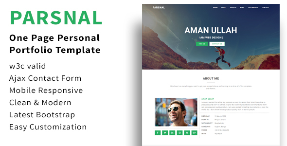 Parsnal - Personal Portfolio html5 template