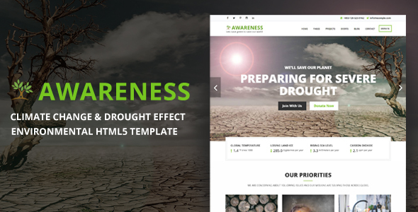Awareness - Environmental Protection & Non-Profit HTML5 Template