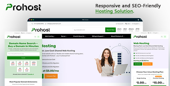 Prohost WHMCS and HTML Template