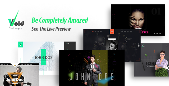Void - Onepage Parallax Personal Portfolio Templates