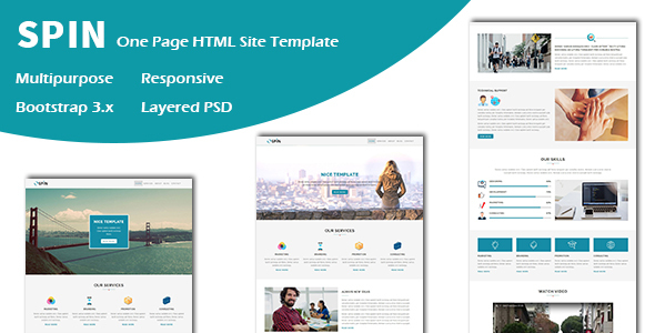 Spin - Multipurpose Responsive One page HTML Template
