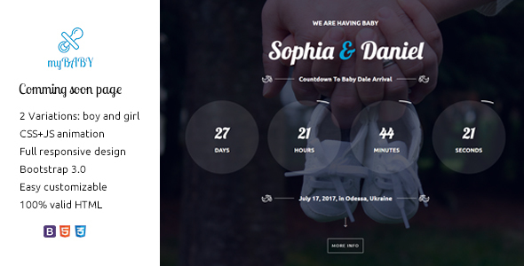 myBaby - Coming Soon HTML Template