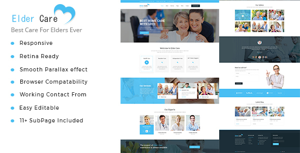 Elder Care - Senior Security HTML Template