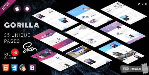 Gorilla || Responsive App Landing Page