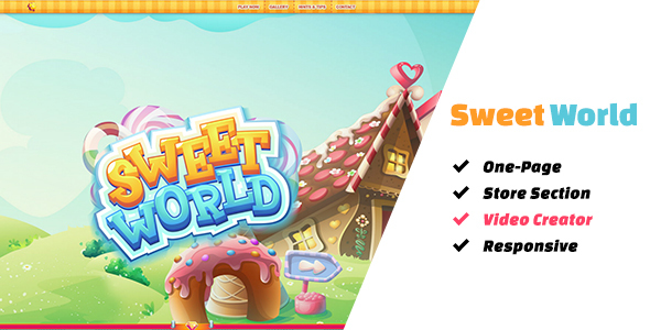 Sweet World: The Ultimate One-Page Premium Casual Gaming Template