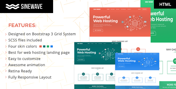 Sinewave - One Page Hosting Landing Page HTML Template