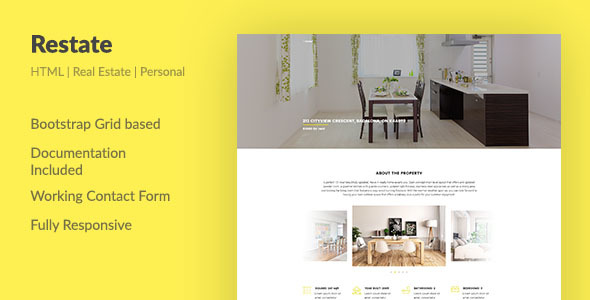 Restate — Real Estate Agent Personal HTML Template