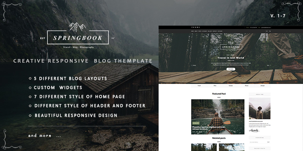 Springbook - Responsive   Blog Travel Photography Template