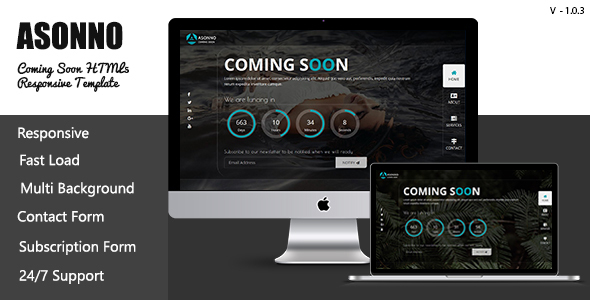 Asonno - Coming Soon HTML5 Responsive Template