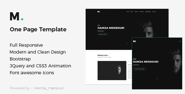 M - One Page Personal Portfolio Template