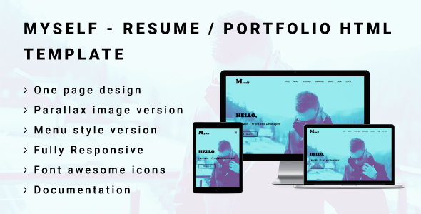 MYSELF - Resume or Portfolio HTML Template