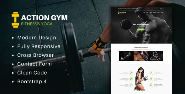 Action Gym - Responsive Gym & Fitness HTML Template