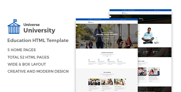 Universe - University Website Template using Bootstrap