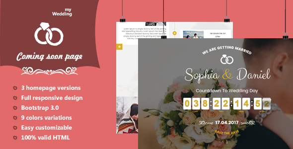 myWedding - Coming Soon HTML Template