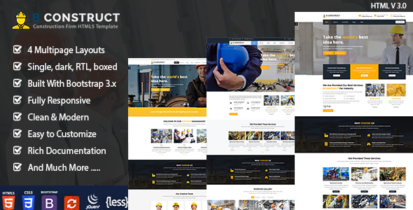 B Construction - Building Company HTML Template